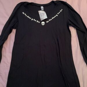 Harley-Davidson Black Long Sleeve T-Shirt with Scoop Neckline